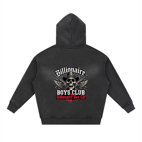 Sunfade Two-way Zipper Boxy Fleece Hoodie
