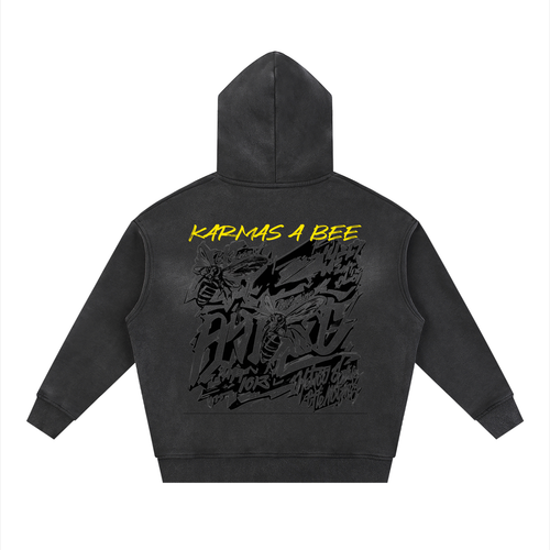 Sunfade Two-way Zipper Boxy Fleece Hoodie
